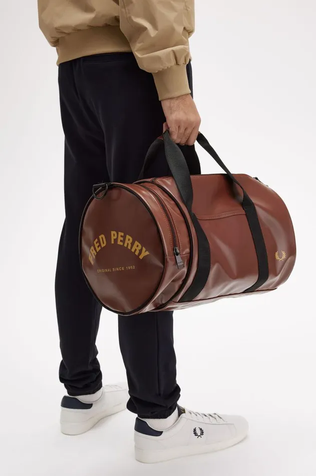 Men Bags Fred Perry Tonal Barrel Bag Whisky Brown
