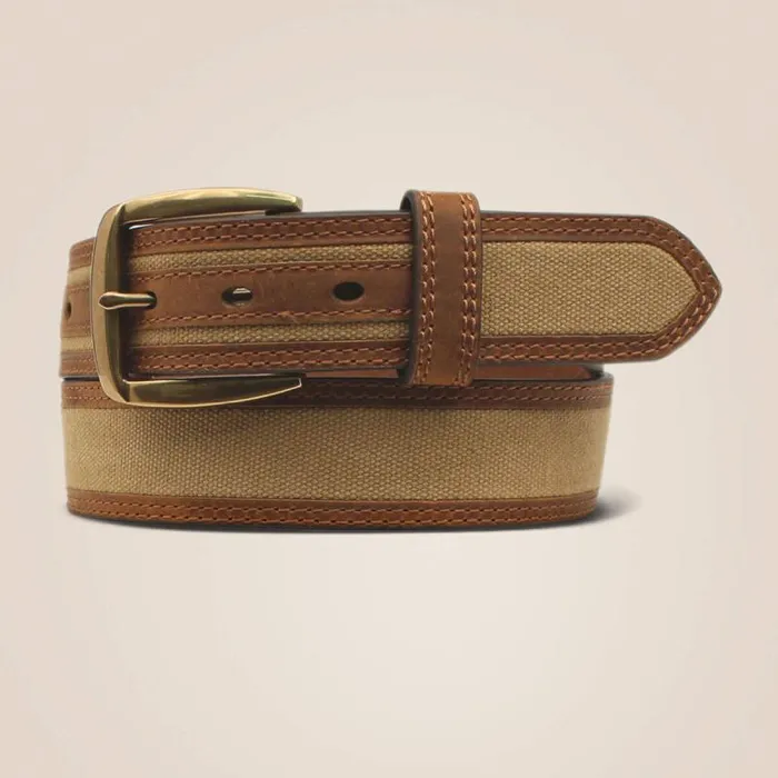 Men Belts Ariat Canvas Center Belt Tan