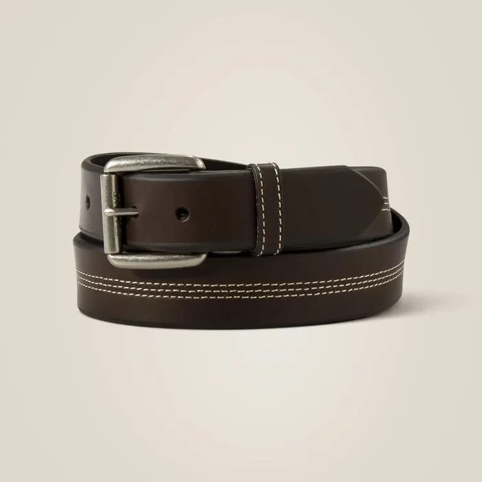 Men Belts Ariat Center Triple Stitch Belt Brown