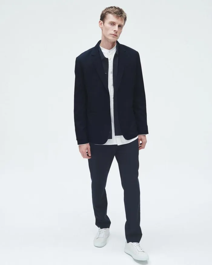 Men Blazers Rag 038 Bone Shift Wool Blazer Navy