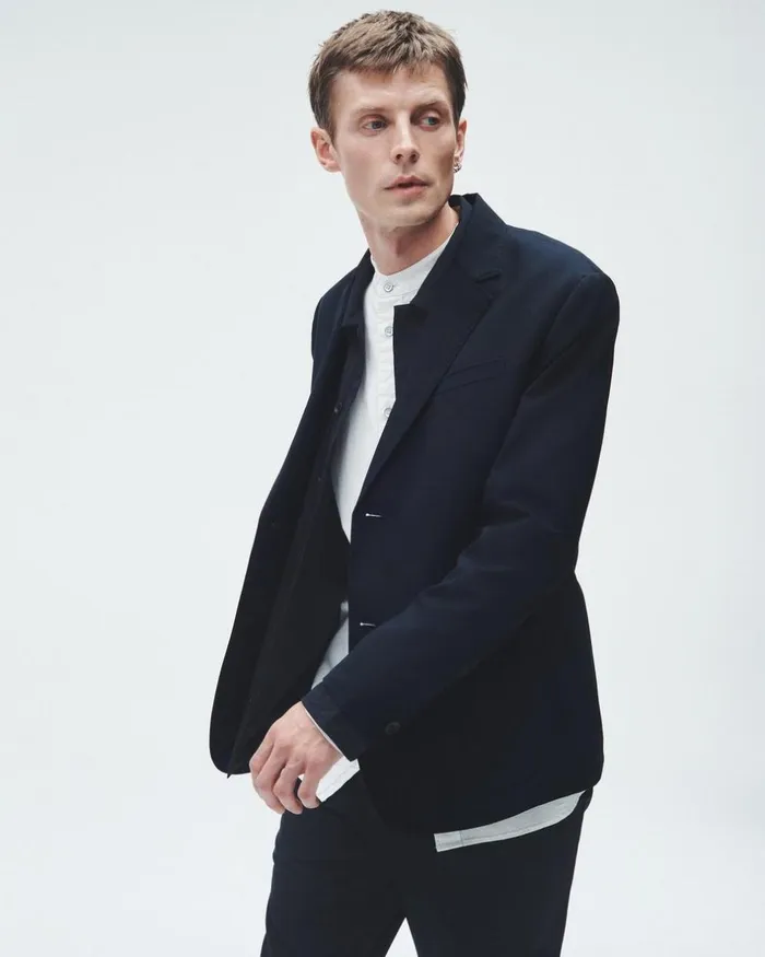 Men Blazers Rag 038 Bone Shift Wool Blazer Navy