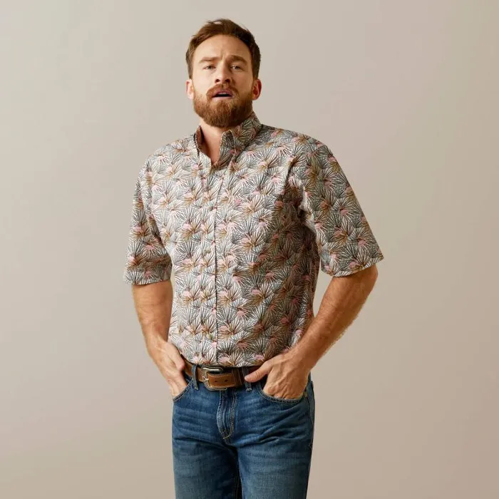 Men Button Down Shirts Ariat Amir Classic Fit Shirt White