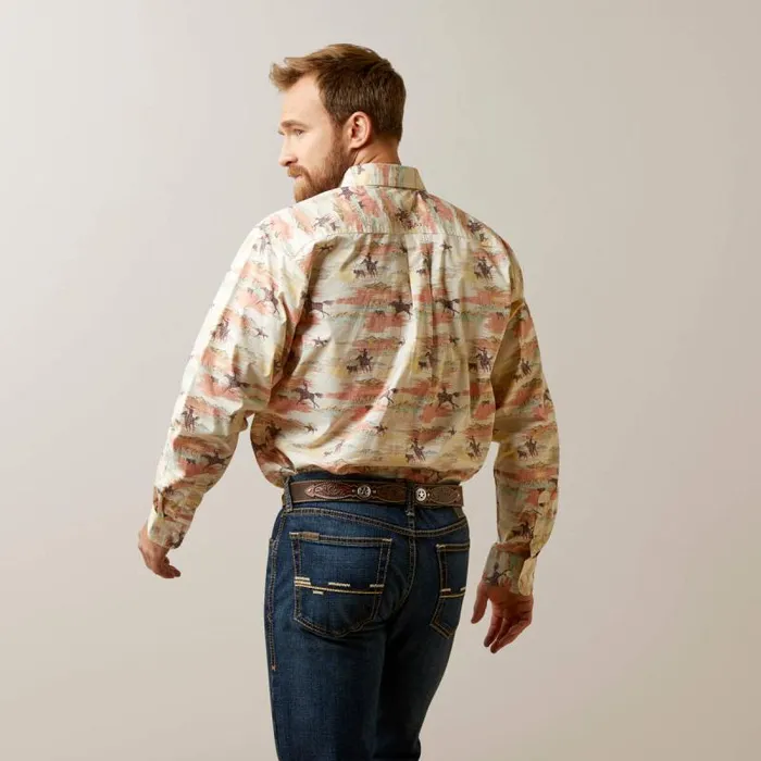 Men Button Down Shirts Ariat August Classic Fit Shirt Yellow Men Button Down Shirts Ariat August Classic Fit Shirt Yellow