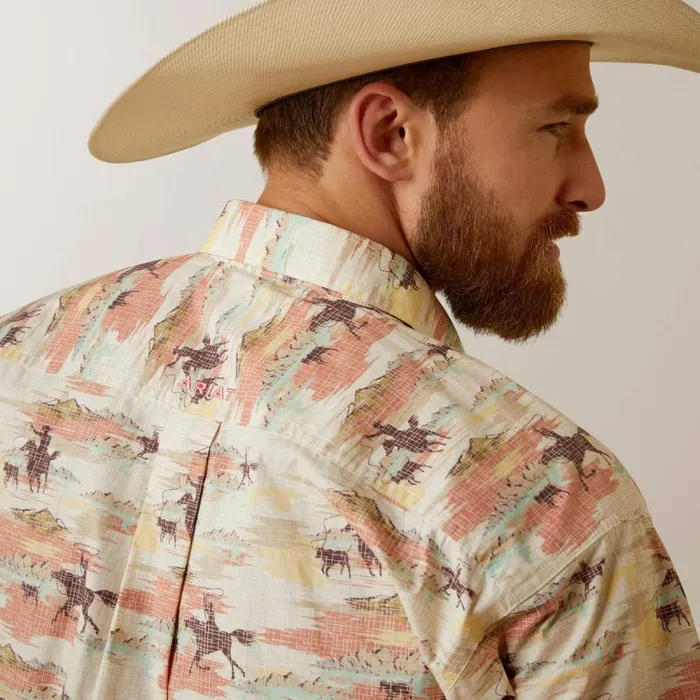 Men Button Down Shirts Ariat August Classic Fit Shirt Yellow Men Button Down Shirts Ariat August Classic Fit Shirt Yellow