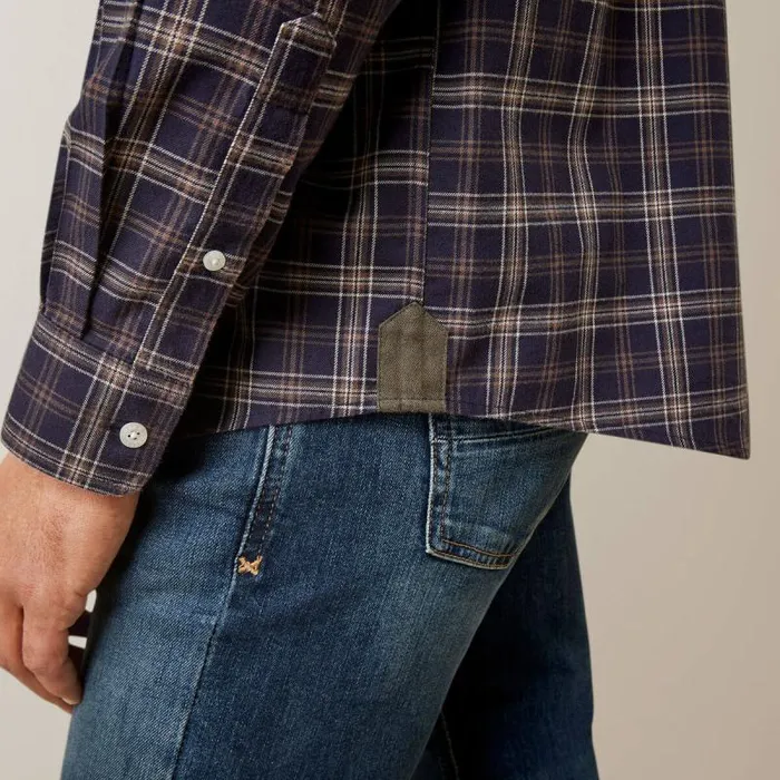 Men Button Down Shirts Ariat Clement Shirt Navy Plaid