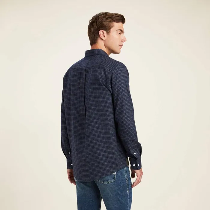 Men Button Down Shirts Ariat Clement Shirt Navy Tattersall