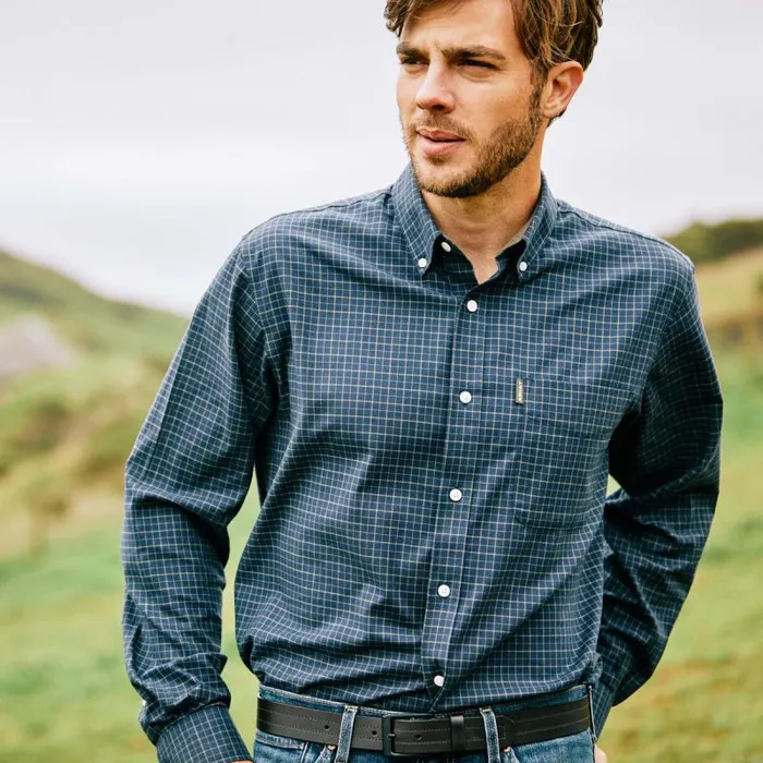 Men Button Down Shirts Ariat Clement Shirt Navy Tattersall