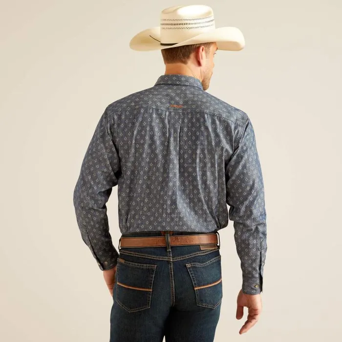 Men Button Down Shirts Ariat Dillon Classic Fit Shirt Chambray Blue Men Button Down Shirts Ariat Dillon Classic Fit Shirt Chambray Blue