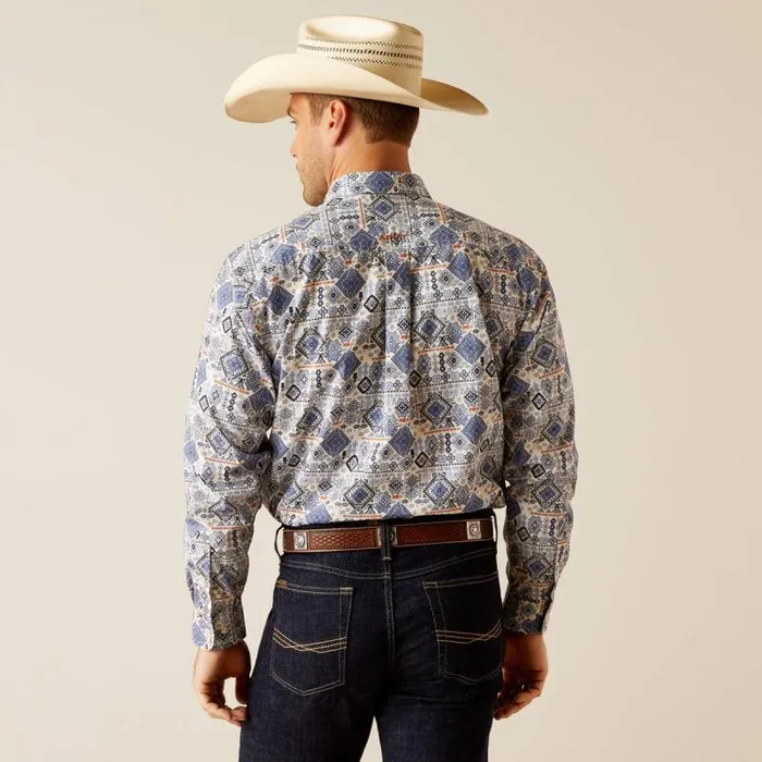 Men Button Down Shirts Ariat Donald Classic Fit Shirt Blue Men Button Down Shirts Ariat Donald Classic Fit Shirt Blue
