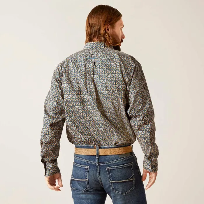 Men Button Down Shirts Ariat Garner Classic Fit Shirt Moonlit Ocean