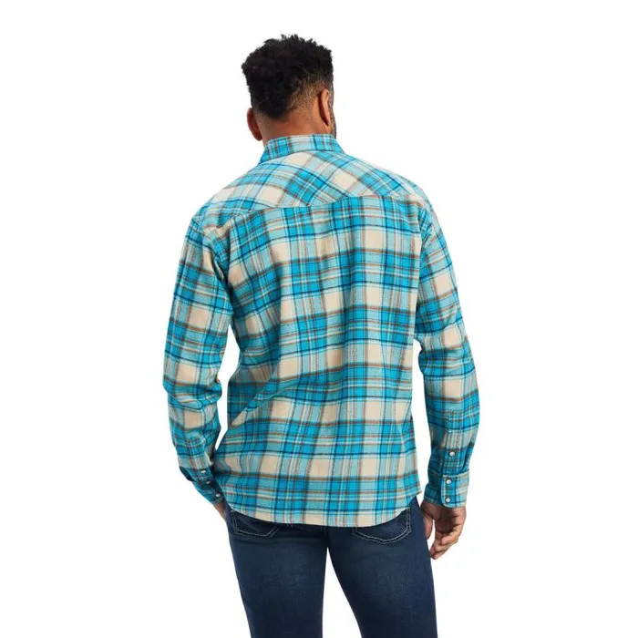 Men Button Down Shirts Ariat Handley Retro Fit Shirt Sylvan Teal Men Button Down Shirts Ariat Handley Retro Fit Shirt Sylvan Teal
