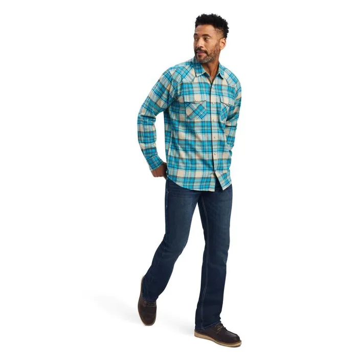 Men Button Down Shirts Ariat Handley Retro Fit Shirt Sylvan Teal Men Button Down Shirts Ariat Handley Retro Fit Shirt Sylvan Teal