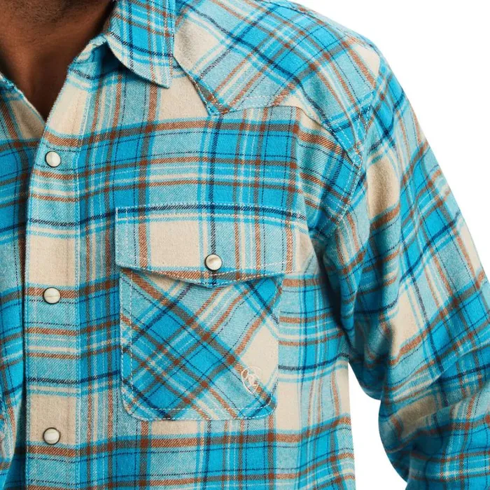 Men Button Down Shirts Ariat Handley Retro Fit Shirt Sylvan Teal Men Button Down Shirts Ariat Handley Retro Fit Shirt Sylvan Teal
