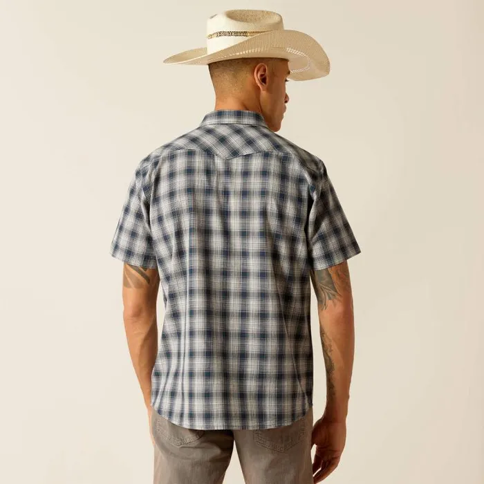 Men Button Down Shirts Ariat Haven Retro Fit Shirt Deep Pond