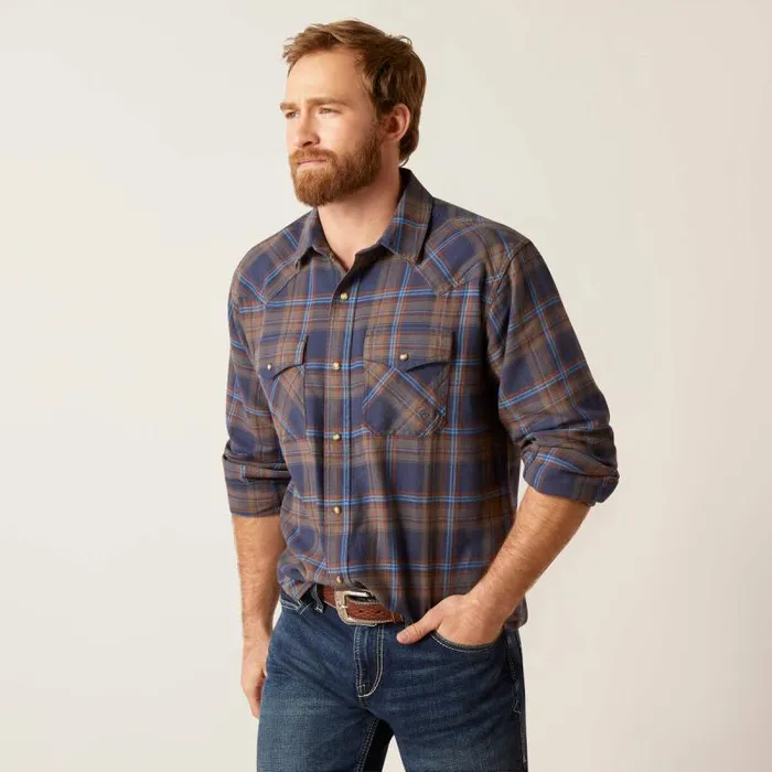Men Button Down Shirts Ariat Hendrix Retro Fit Shirt Mood Indigo