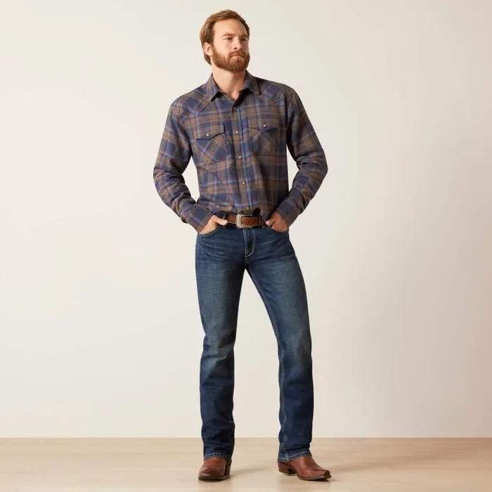 Men Button Down Shirts Ariat Hendrix Retro Fit Shirt Mood Indigo Men Button Down Shirts Ariat Hendrix Retro Fit Shirt Mood Indigo