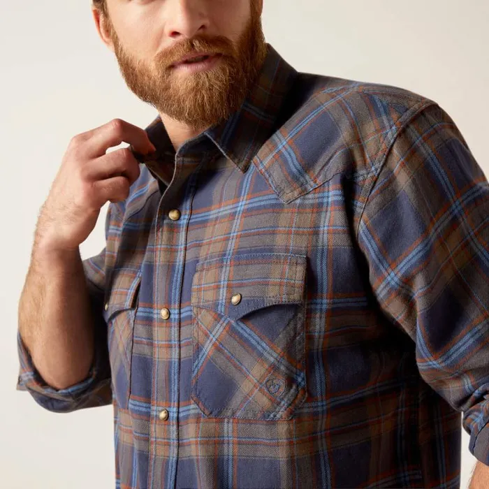 Men Button Down Shirts Ariat Hendrix Retro Fit Shirt Mood Indigo Men Button Down Shirts Ariat Hendrix Retro Fit Shirt Mood Indigo