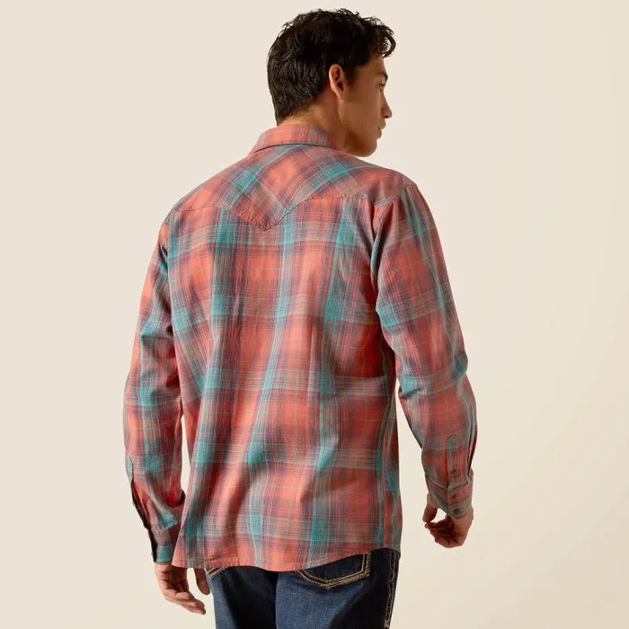 Men Button Down Shirts Ariat Hernan Retro Fit Shirt Burnt Sienna Men Button Down Shirts Ariat Hernan Retro Fit Shirt Burnt Sienna