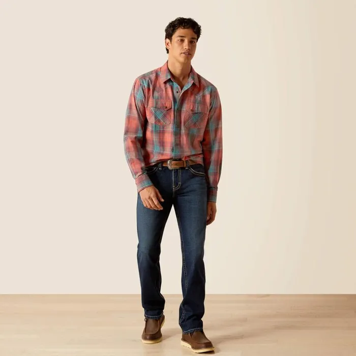 Men Button Down Shirts Ariat Hernan Retro Fit Shirt Burnt Sienna Men Button Down Shirts Ariat Hernan Retro Fit Shirt Burnt Sienna