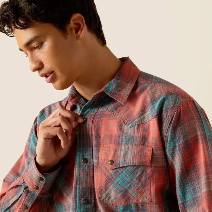Men Button Down Shirts Ariat Hernan Retro Fit Shirt Burnt Sienna Men Button Down Shirts Ariat Hernan Retro Fit Shirt Burnt Sienna