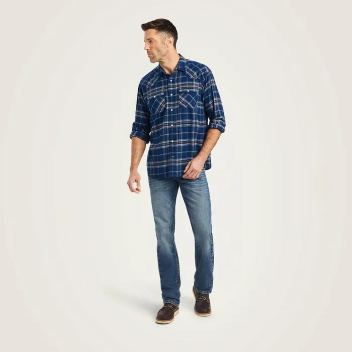 Men Button Down Shirts Ariat Holcombe Retro Fit Shirt Estate Blue Men Button Down Shirts Ariat Holcombe Retro Fit Shirt Estate Blue