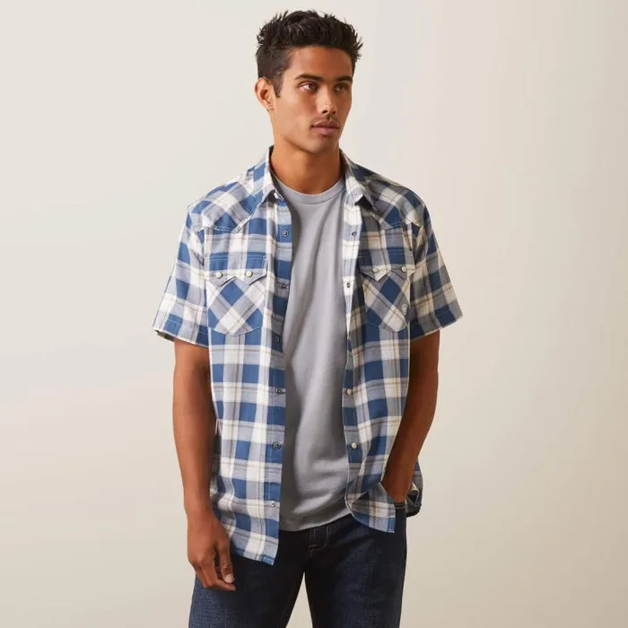 Men Button Down Shirts Ariat Hummer Retro Fit Shirt Cinder