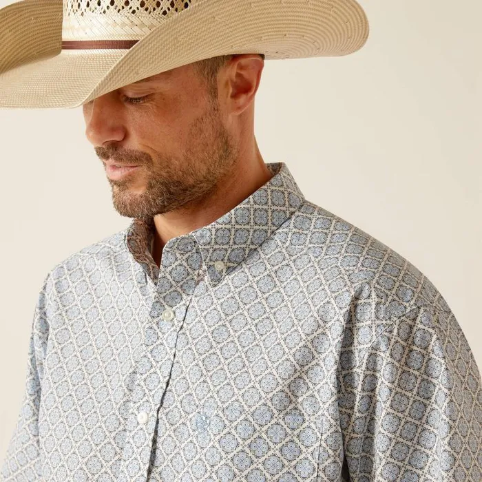 Men Button Down Shirts Ariat Jett Classic Fit Shirt Ceramic Teal Men Button Down Shirts Ariat Jett Classic Fit Shirt Ceramic Teal
