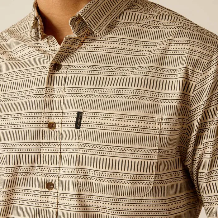 Men Button Down Shirts Ariat Marvin Stretch Modern Fit Shirt Sandshell