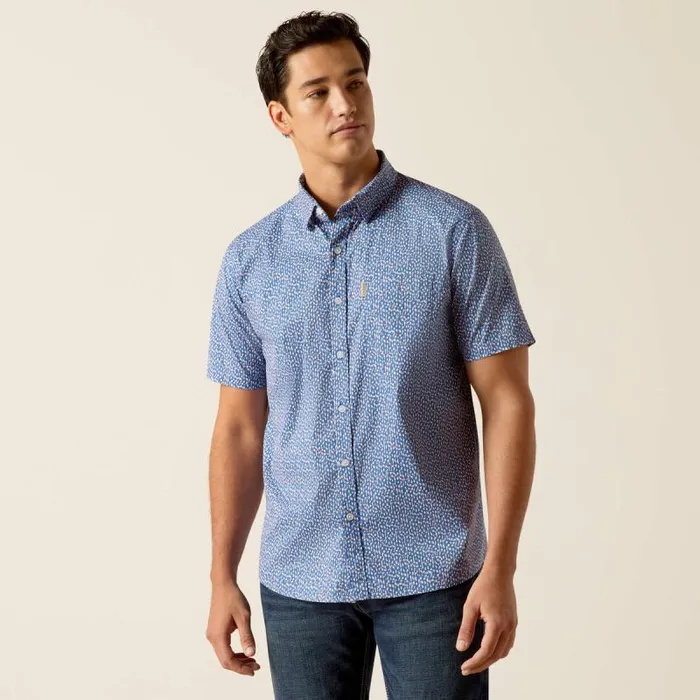 Men Button Down Shirts Ariat Melvin Stretch Modern Fit Shirt French Fade
