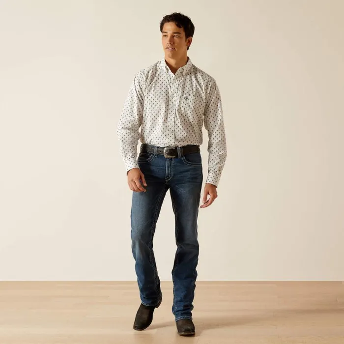 Men Button Down Shirts Ariat Parker Classic Fit Shirt White Men Button Down Shirts Ariat Parker Classic Fit Shirt White