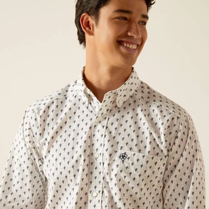 Men Button Down Shirts Ariat Parker Classic Fit Shirt White Men Button Down Shirts Ariat Parker Classic Fit Shirt White