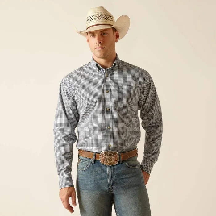 Men Button Down Shirts Ariat Pro Series Ewan Classic Fit Shirt Aqua