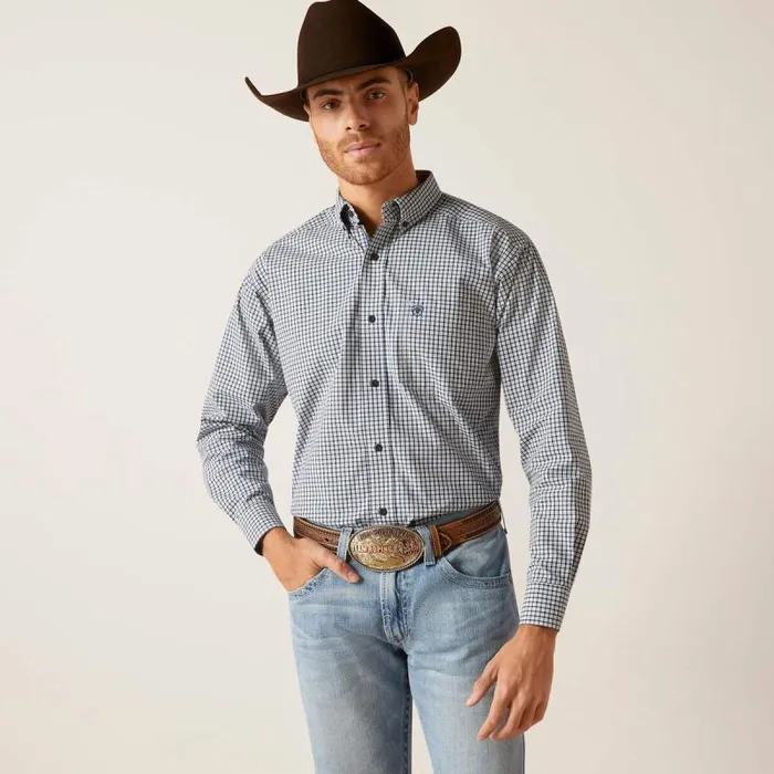 Men Button Down Shirts Ariat Pro Series Garmin Classic Fit Shirt White