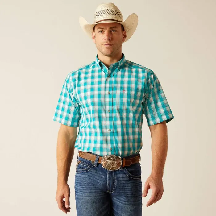Men Button Down Shirts Ariat Pro Series Jace Classic Fit Shirt Turquoise