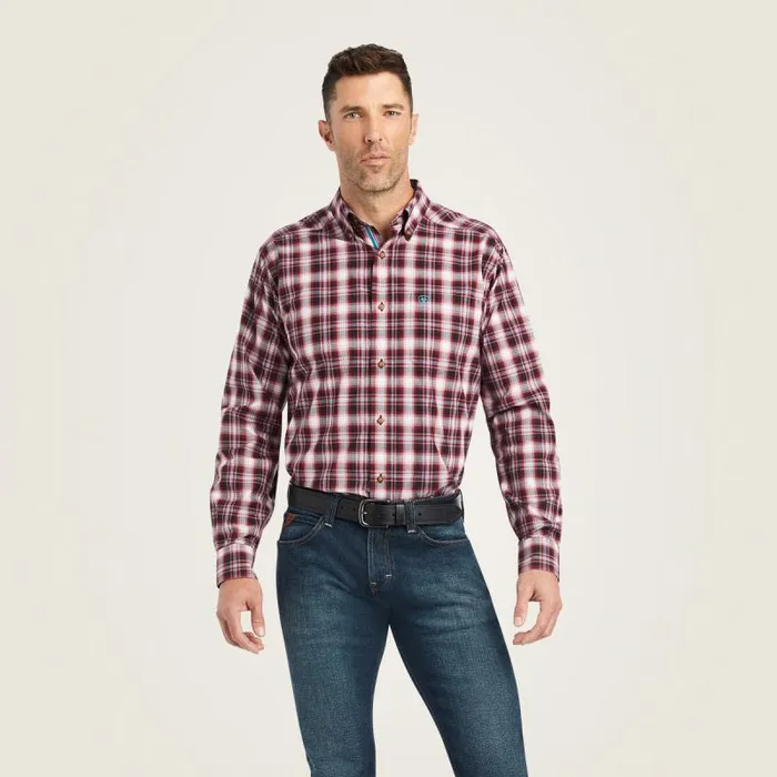 Men Button Down Shirts Ariat Pro Series Kenneth Stretch Fitted Shirt Snow Bunting