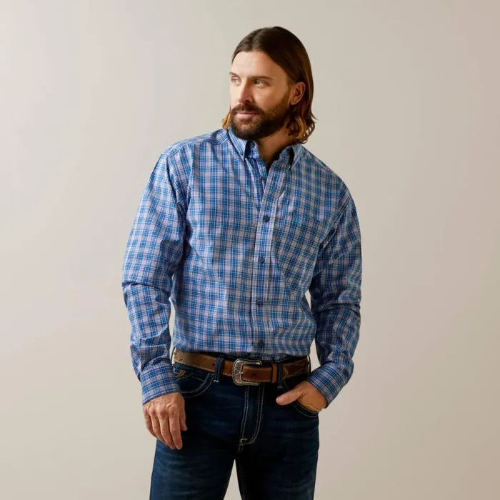 Men Button Down Shirts Ariat Pro Series Lonnie Fitted Shirt Venus Blue