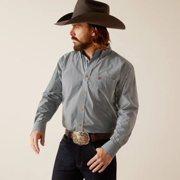 Men Button Down Shirts Ariat Pro Series Nestor Classic Fit Shirt Angel Blue
