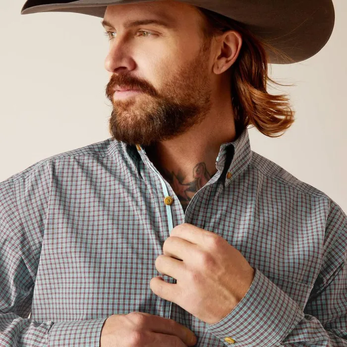 Men Button Down Shirts Ariat Pro Series Nestor Classic Fit Shirt Angel Blue