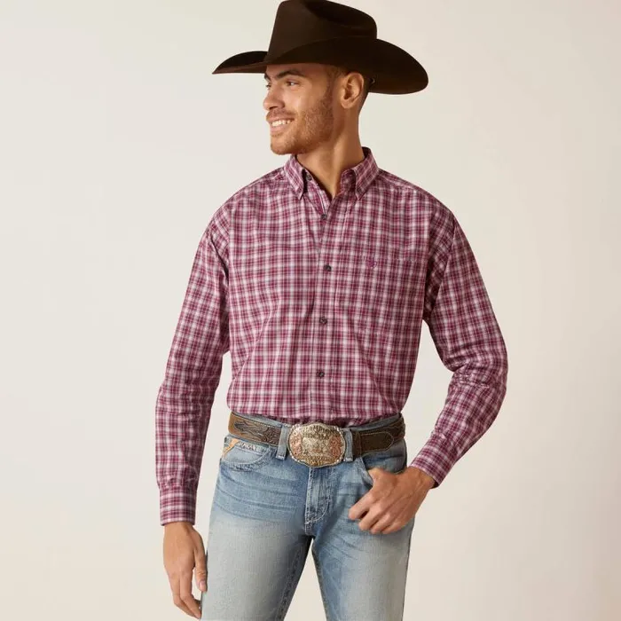 Men Button Down Shirts Ariat Pro Series Shepherd Classic Fit Shirt White