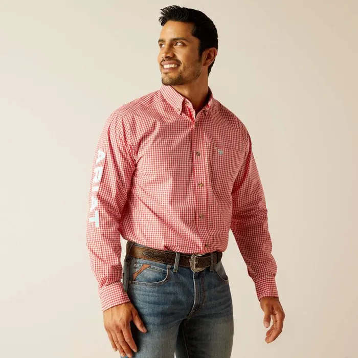 Men Button Down Shirts Ariat Pro Series Team Gilbert Classic Fit Shirt Red