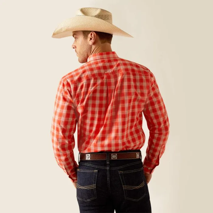 Men Button Down Shirts Ariat Pro Series Team Lewis Classic Fit Shirt Orange