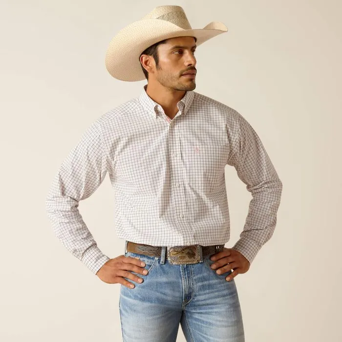 Men Button Down Shirts Ariat Pro Series Tristin Classic Fit Shirt White