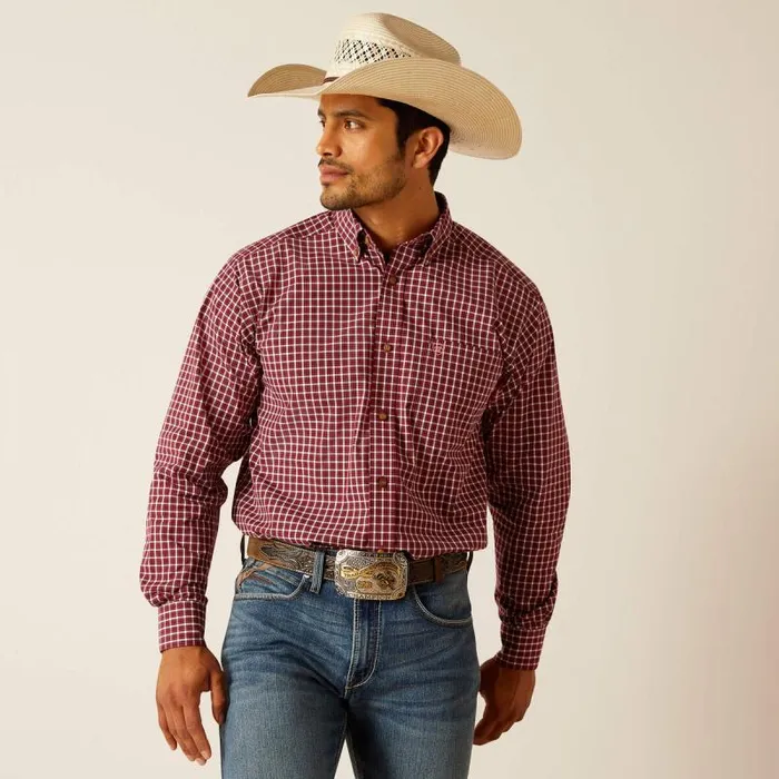 Men Button Down Shirts Ariat Pro Series Tyson Classic Fit Shirt Syrah
