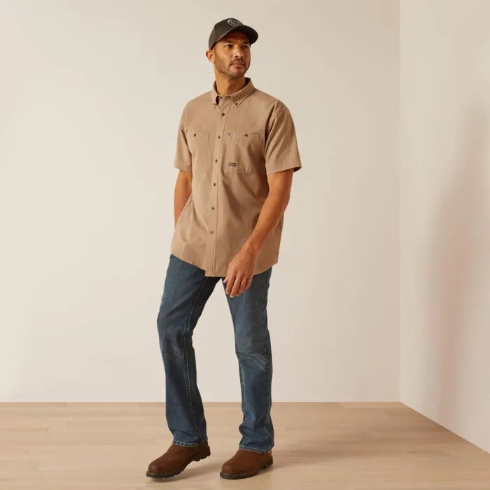 Men Button Down Shirts Ariat Rebar Made Tough 360 AirFlow Work Shirt Rebar Khaki Men Button Down Shirts Ariat Rebar Made Tough 360 AirFlow Work Shirt Rebar Khaki
