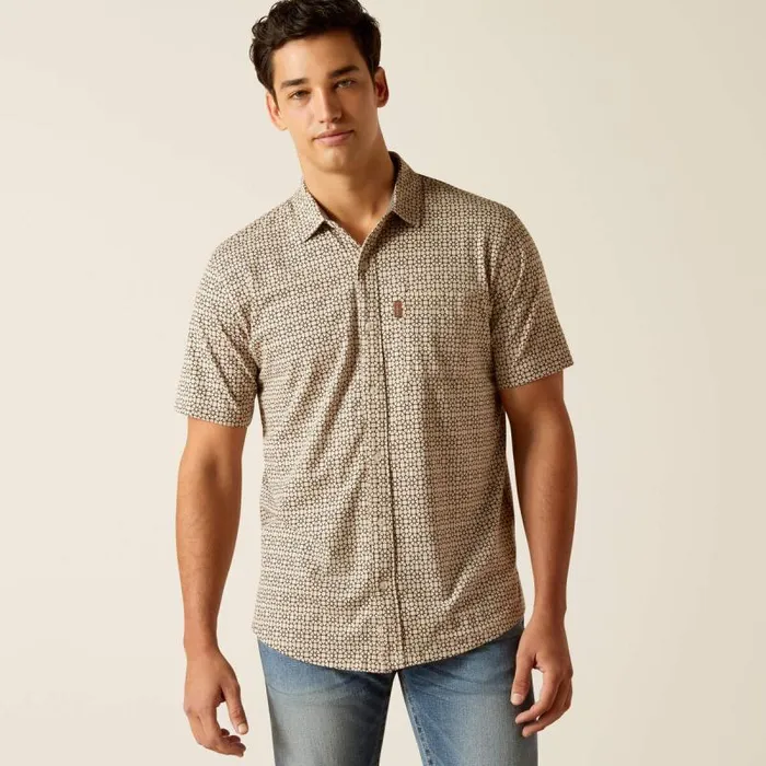 Men Button Down Shirts Ariat Retro Button Down Shirt Goat Suede
