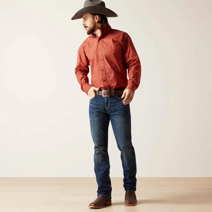 Men Button Down Shirts Ariat Samson Classic Fit Shirt Terra Rouge Men Button Down Shirts Ariat Samson Classic Fit Shirt Terra Rouge