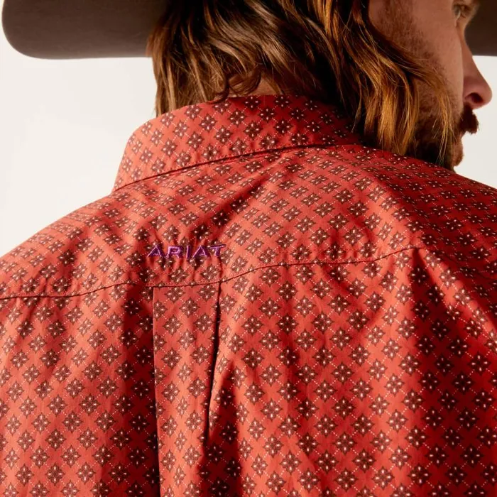 Men Button Down Shirts Ariat Samson Classic Fit Shirt Terra Rouge Men Button Down Shirts Ariat Samson Classic Fit Shirt Terra Rouge