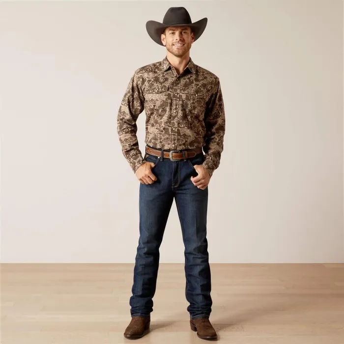 Men Button Down Shirts Ariat Sendero Desert Retro Fit Shirt Desert Men Button Down Shirts Ariat Sendero Desert Retro Fit Shirt Desert