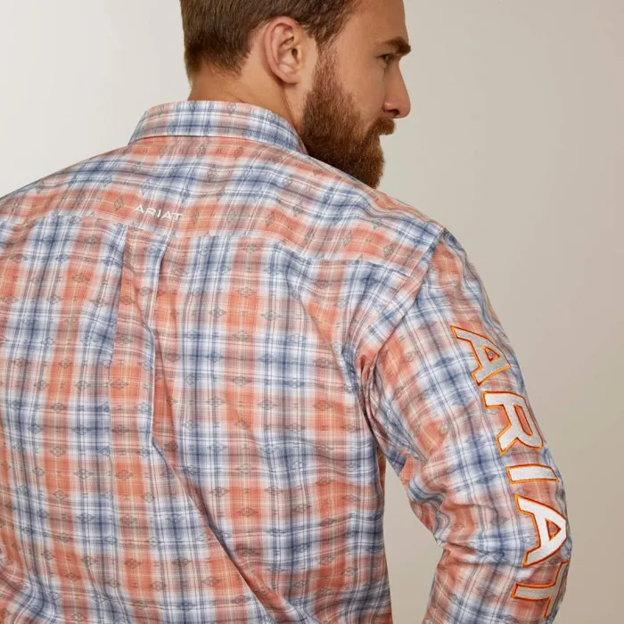 Men Button Down Shirts Ariat Team Damion Classic Fit Shirt Peach