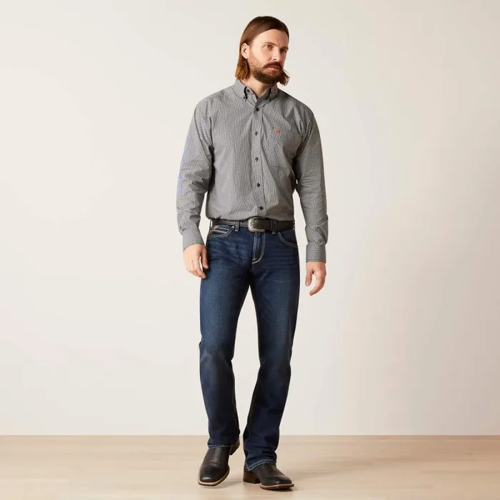 Men Button Down Shirts Ariat Team Whitt Classic Fit Shirt White